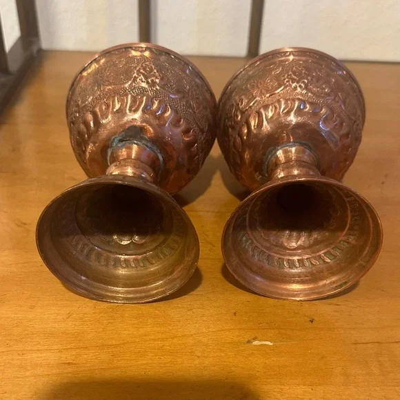 Elegant Copper Chalice Set